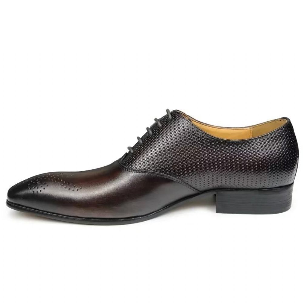 Chaussures Formelles Pour Hommes Cuir Véritable Richelieu Mariage Chic