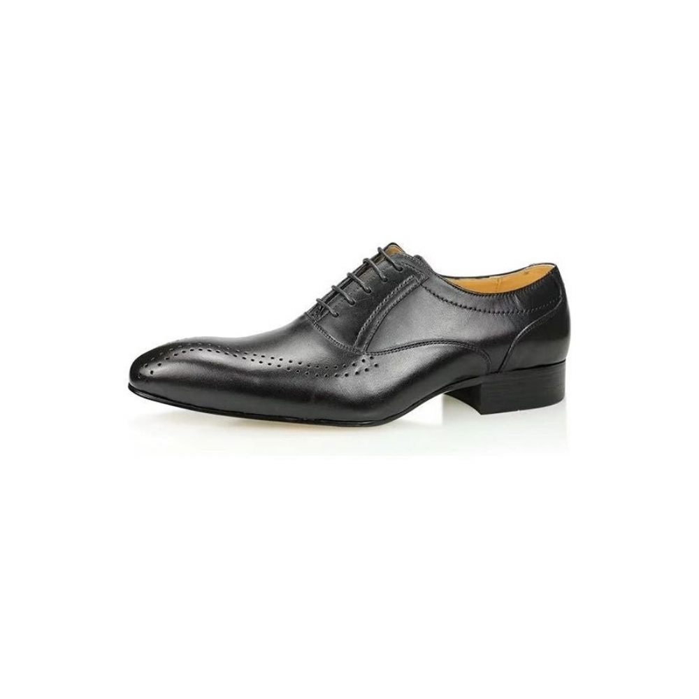 Chaussures Formelles Pour Hommes Cuir Véritable Richelieu Mariage Chic