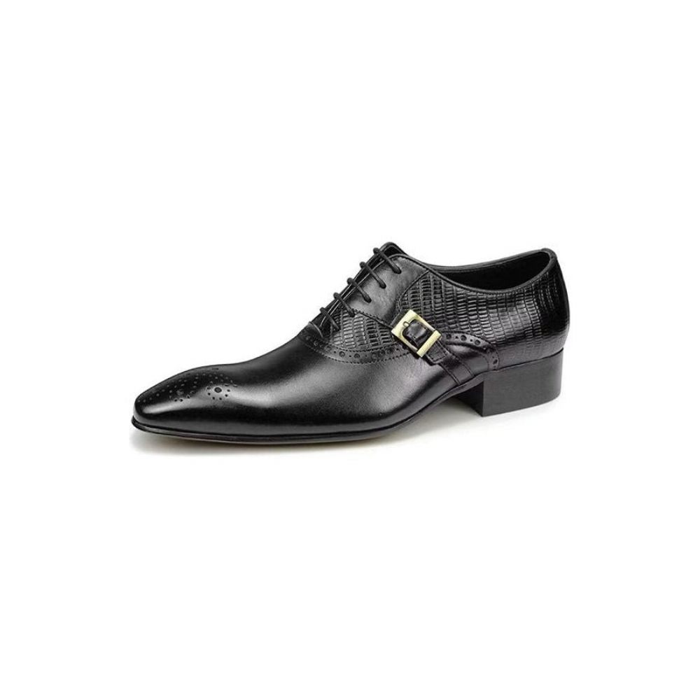 Chaussures Formelles Pour Hommes Cuir Véritable Richelieu Mariage Élégantes