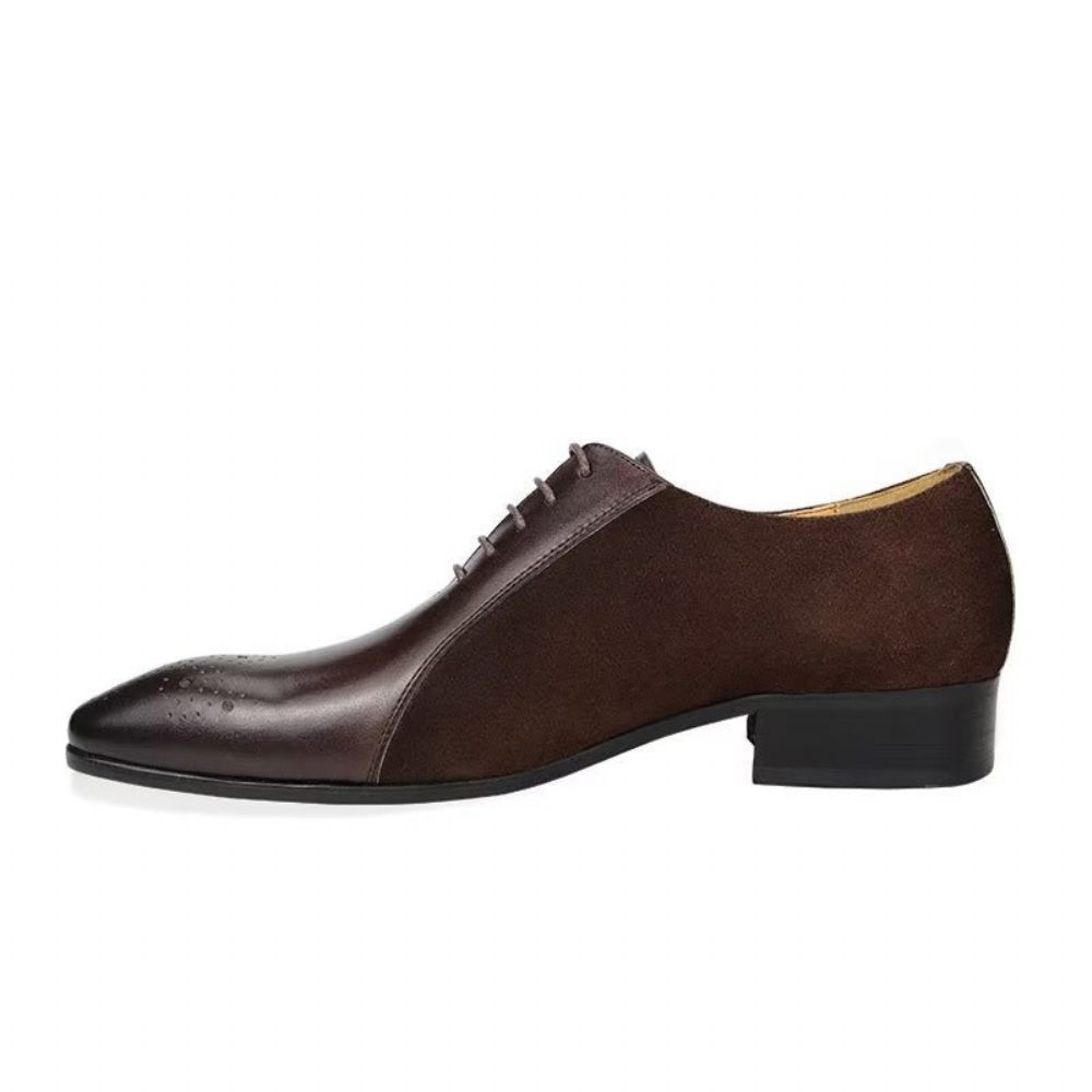 Chaussures Formelles Pour Hommes Cuir Véritable Richelieu Mariage Modish - Café