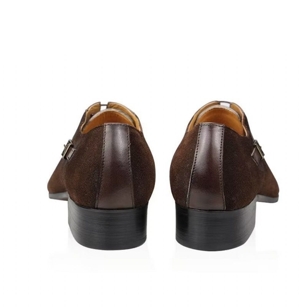 Chaussures Formelles Pour Hommes Cuir Véritable Richelieu Mariage Modish - Café