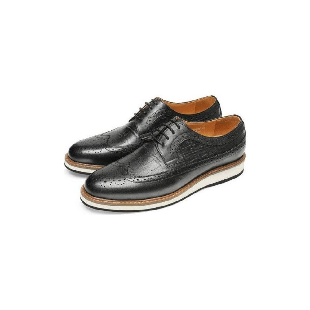 Chaussures Formelles Pour Hommes Décontractées Brogue Cuir Vache