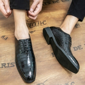 Chaussures Formelles Pour Hommes Décontractées Oxford À Lacets Luxe Brillantes