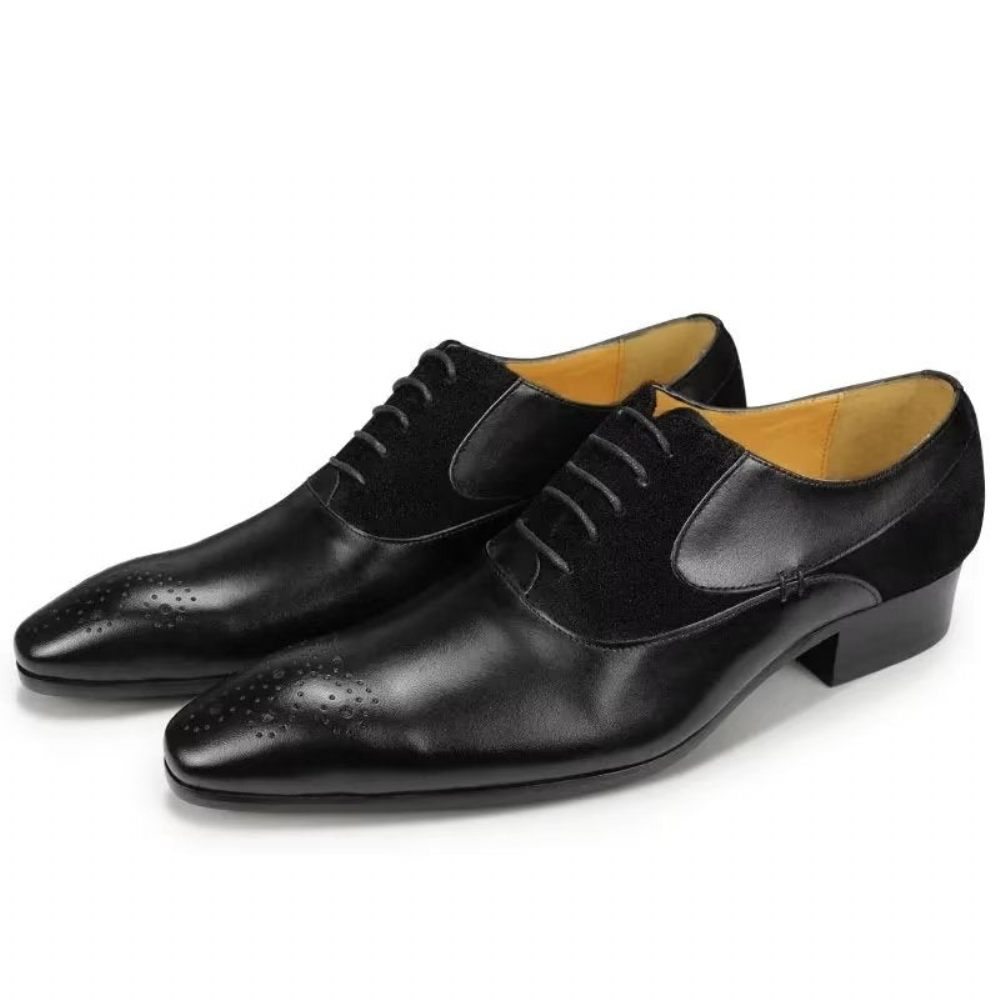 Chaussures Formelles Pour Hommes Deluxe Nuptial Oxford Modishopulence Brogue Shoes - Noir