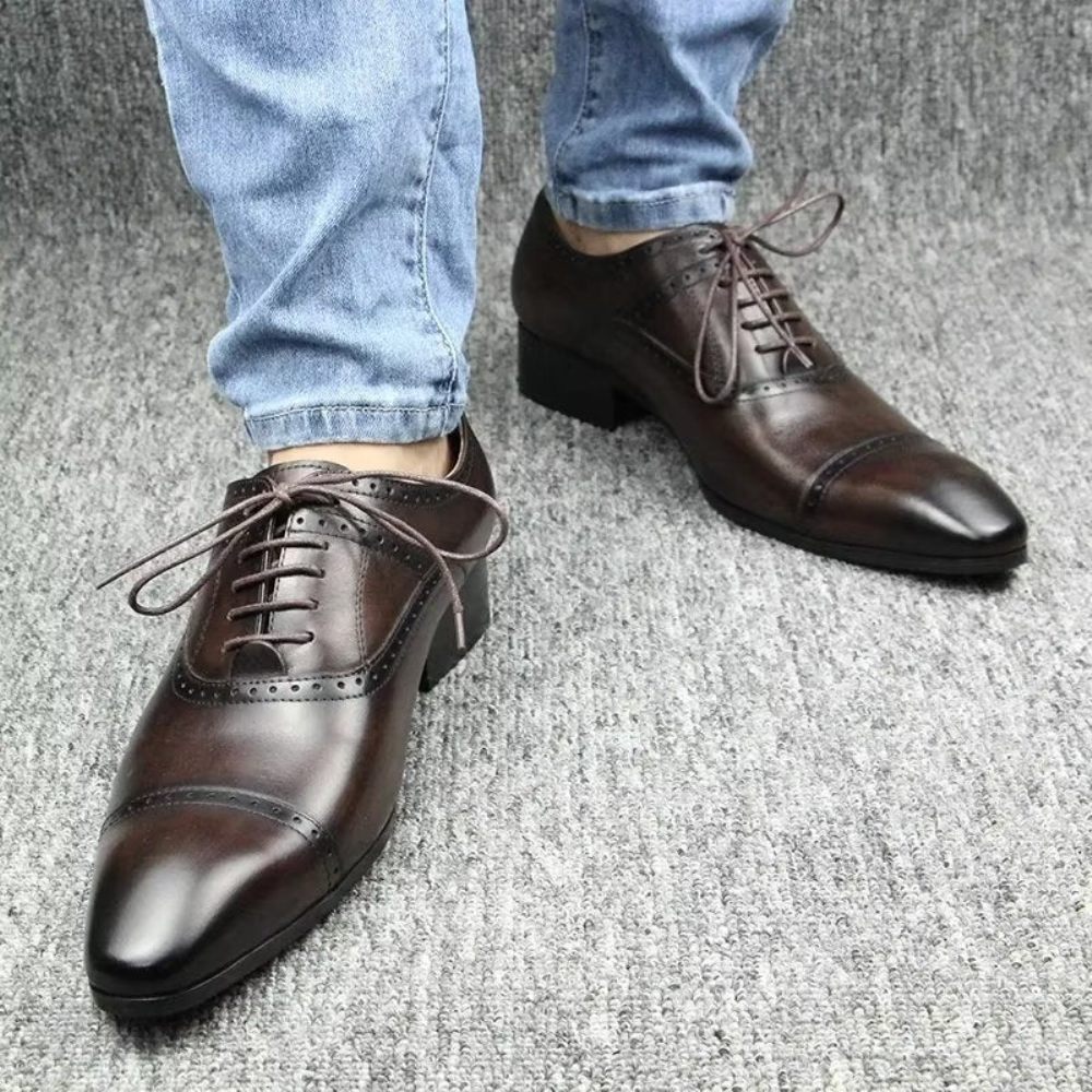 Chaussures Formelles Pour Hommes Deluxe Oxford Lavishnuptial Brogues - Café