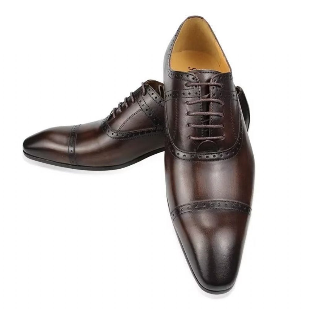 Chaussures Formelles Pour Hommes Deluxe Oxford Lavishnuptial Brogues - Café