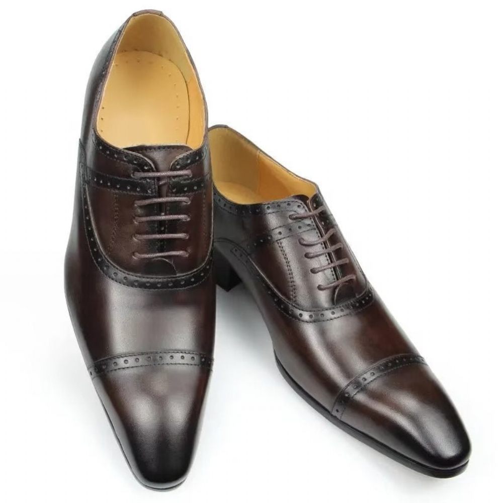 Chaussures Formelles Pour Hommes Deluxe Oxford Lavishnuptial Brogues - Café