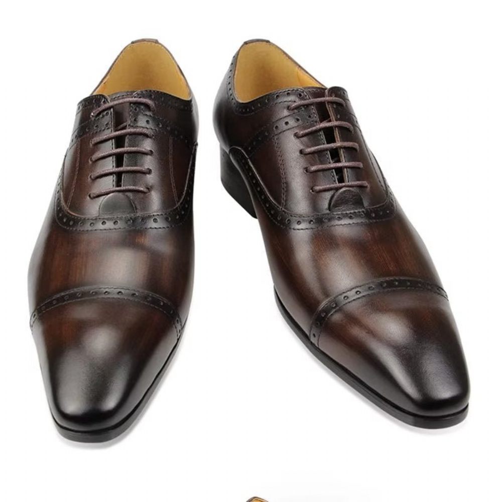 Chaussures Formelles Pour Hommes Deluxe Oxford Lavishnuptial Brogues - Café