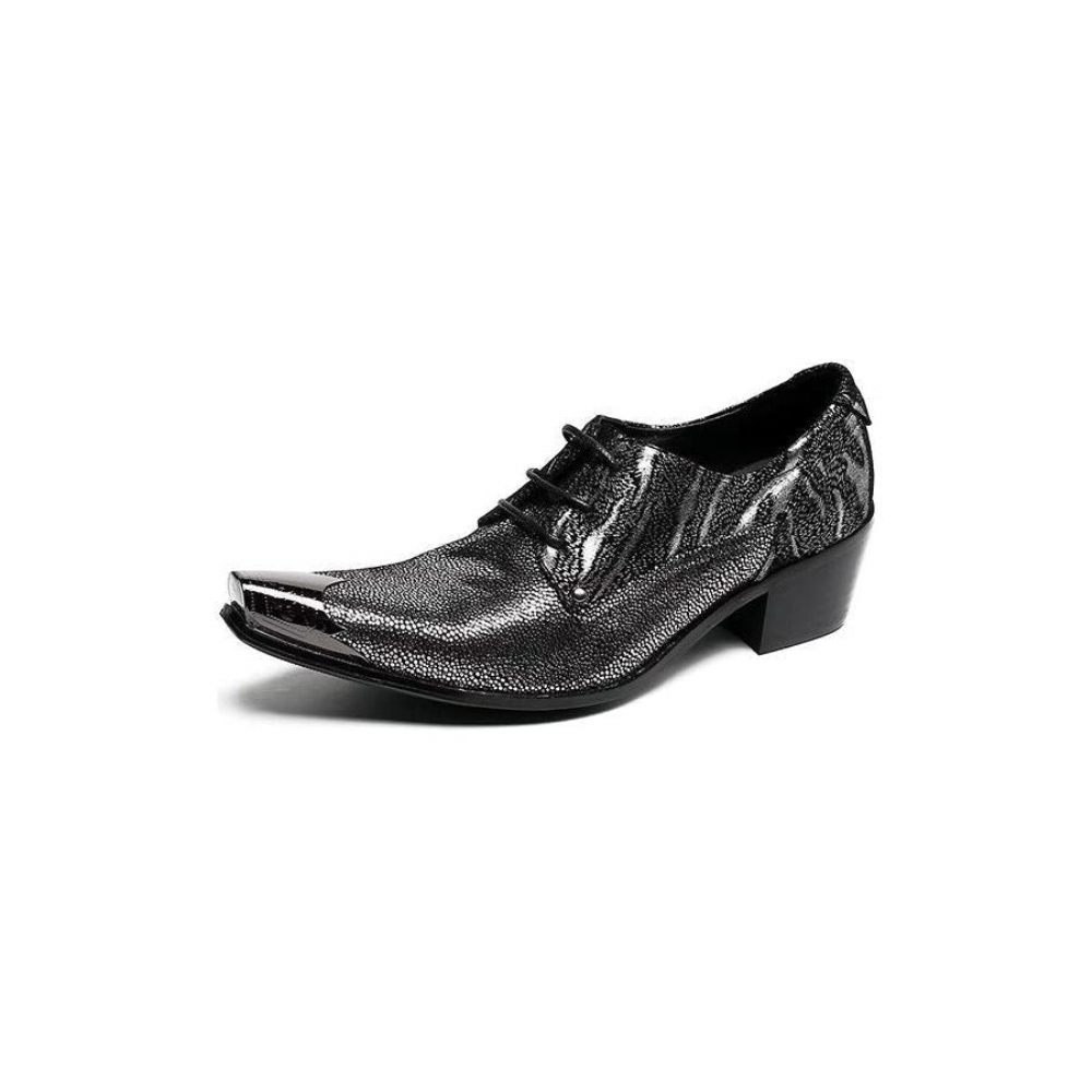 Chaussures Formelles Pour Hommes Derbies À Bout Pointu Cuir Exotique Luxe