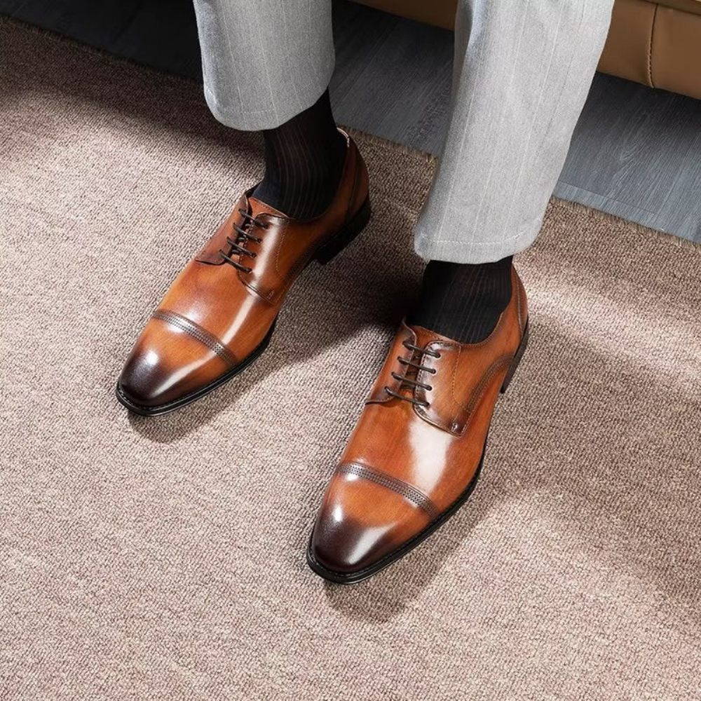 Chaussures Formelles Pour Hommes Derbies Bureau Habillées - Café