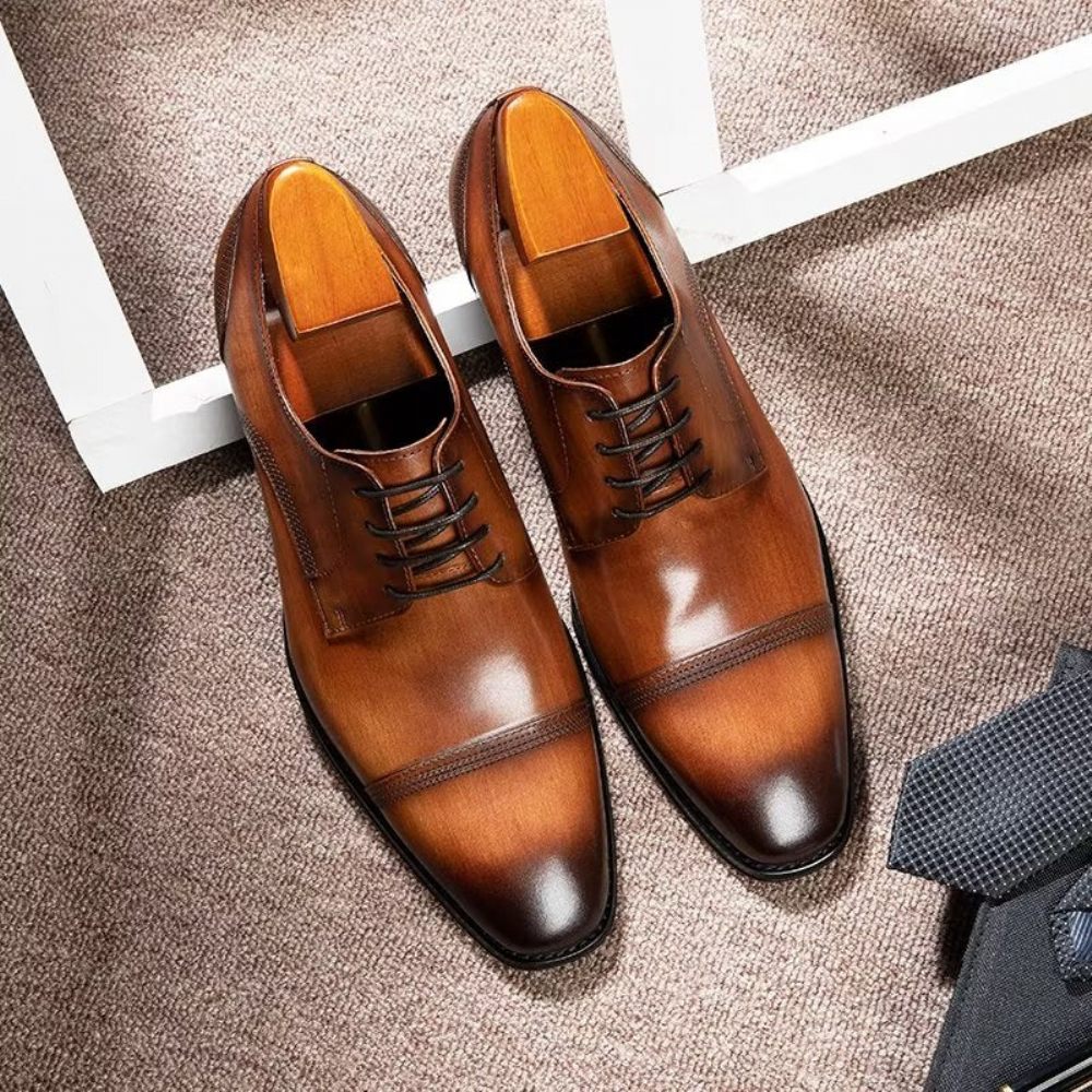 Chaussures Formelles Pour Hommes Derbies Bureau Habillées - Café