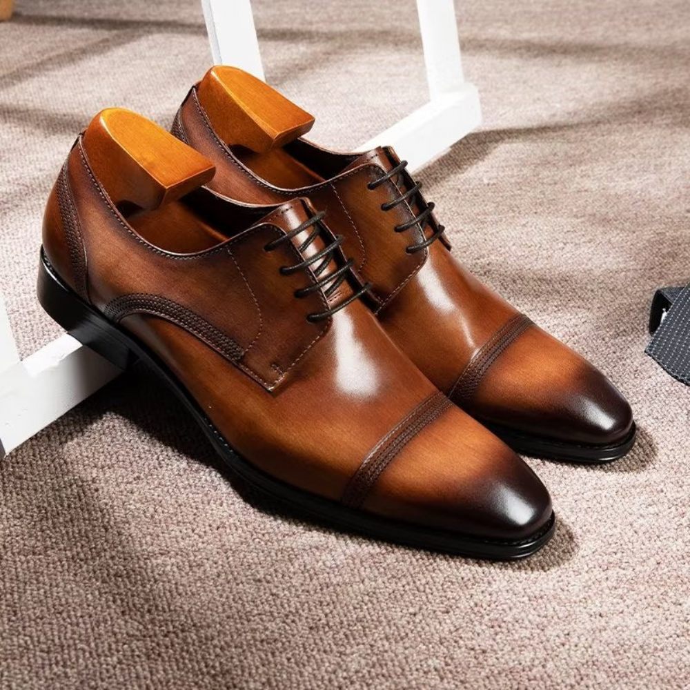 Chaussures Formelles Pour Hommes Derbies Bureau Habillées - Café