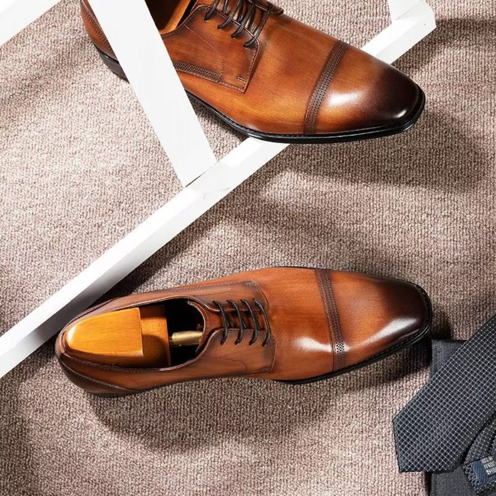 Chaussures Formelles Pour Hommes Derbies Bureau Habillées - Café