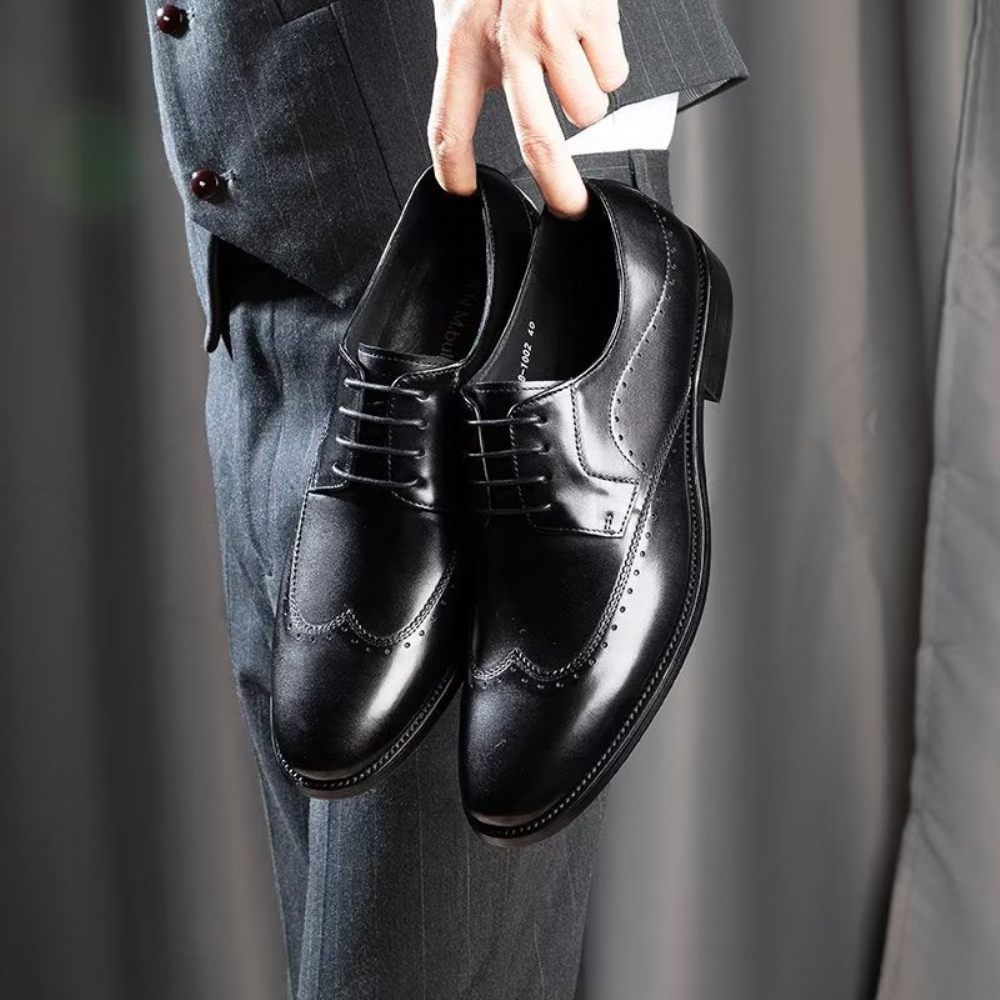 Chaussures Formelles Pour Hommes Derbies Chics Habillées - Noir