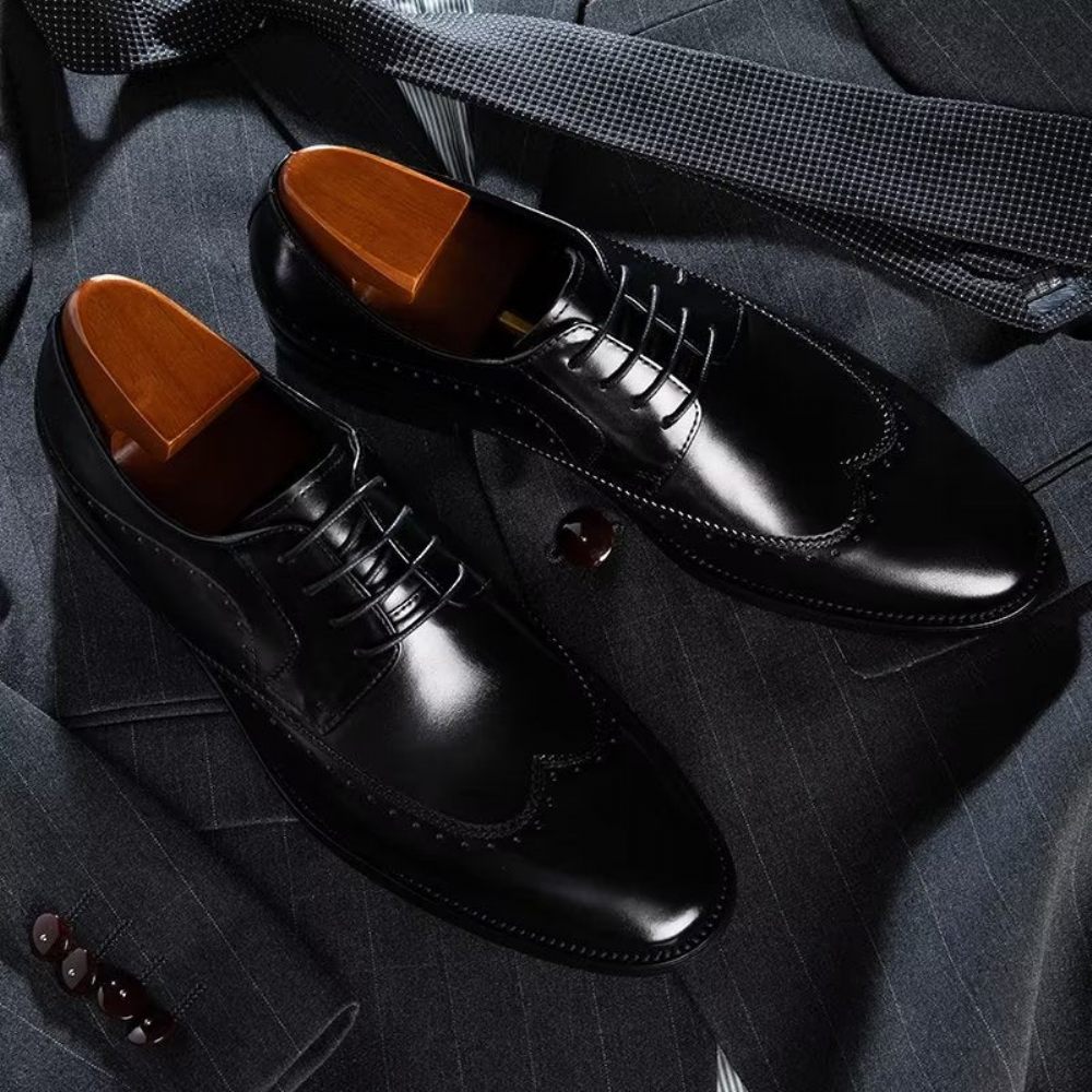 Chaussures Formelles Pour Hommes Derbies Chics Habillées - Noir