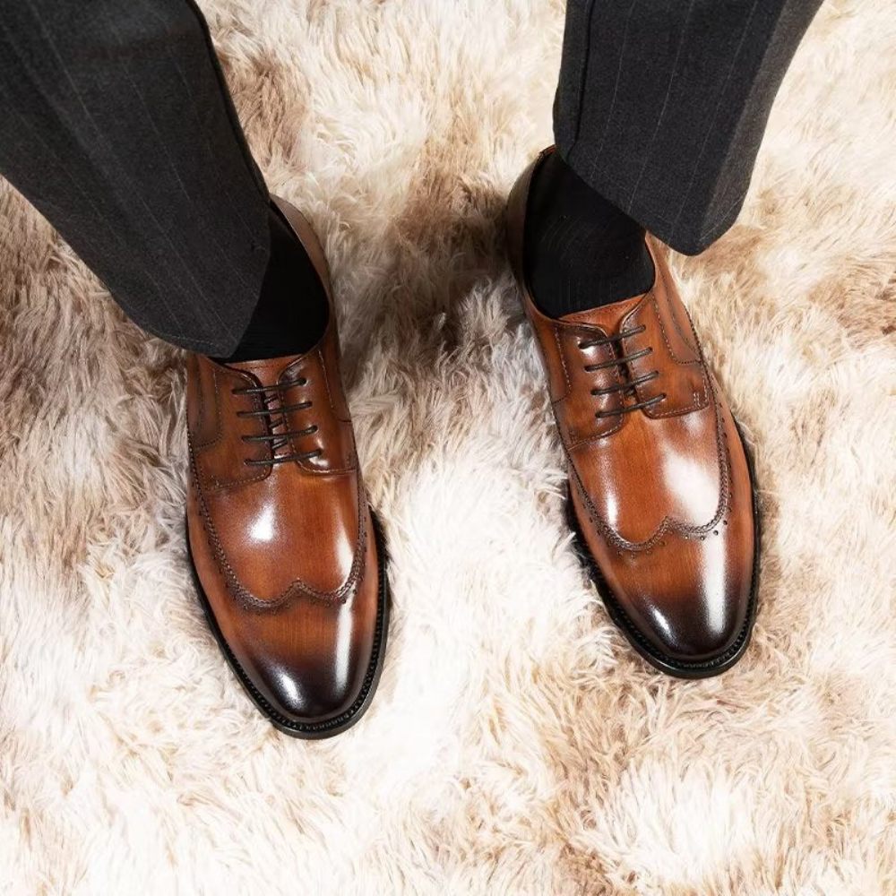 Chaussures Formelles Pour Hommes Derbies Chics Habillées - Café