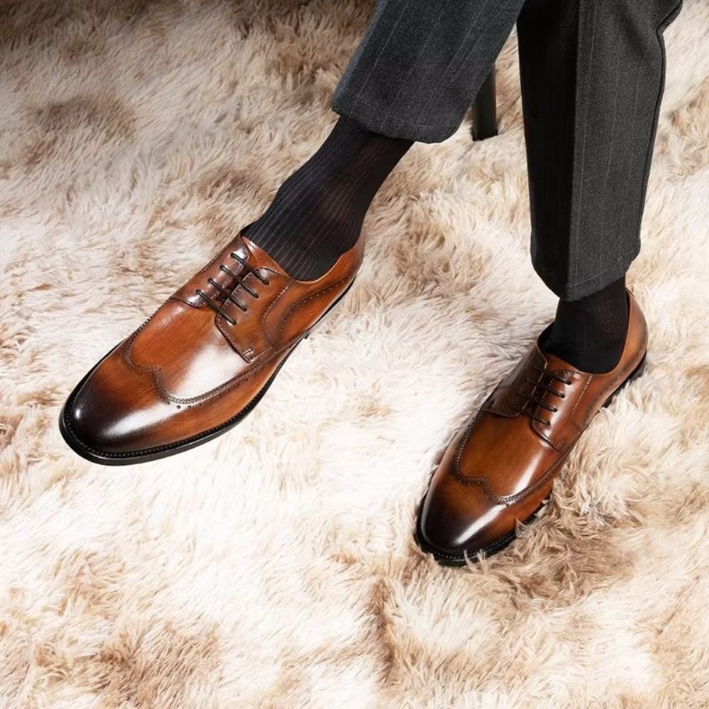 Chaussures Formelles Pour Hommes Derbies Chics Habillées - Café