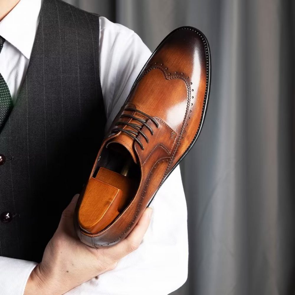 Chaussures Formelles Pour Hommes Derbies Chics Habillées - Café