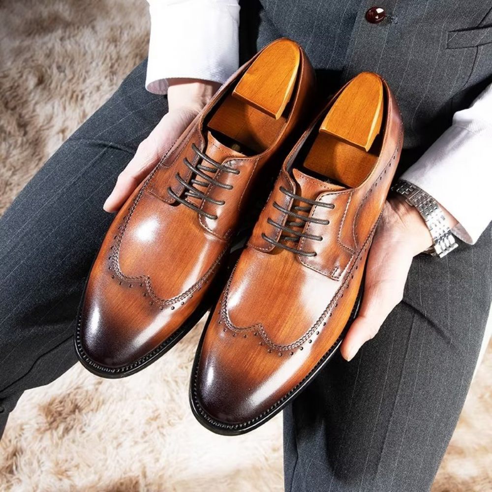 Chaussures Formelles Pour Hommes Derbies Chics Habillées - Café