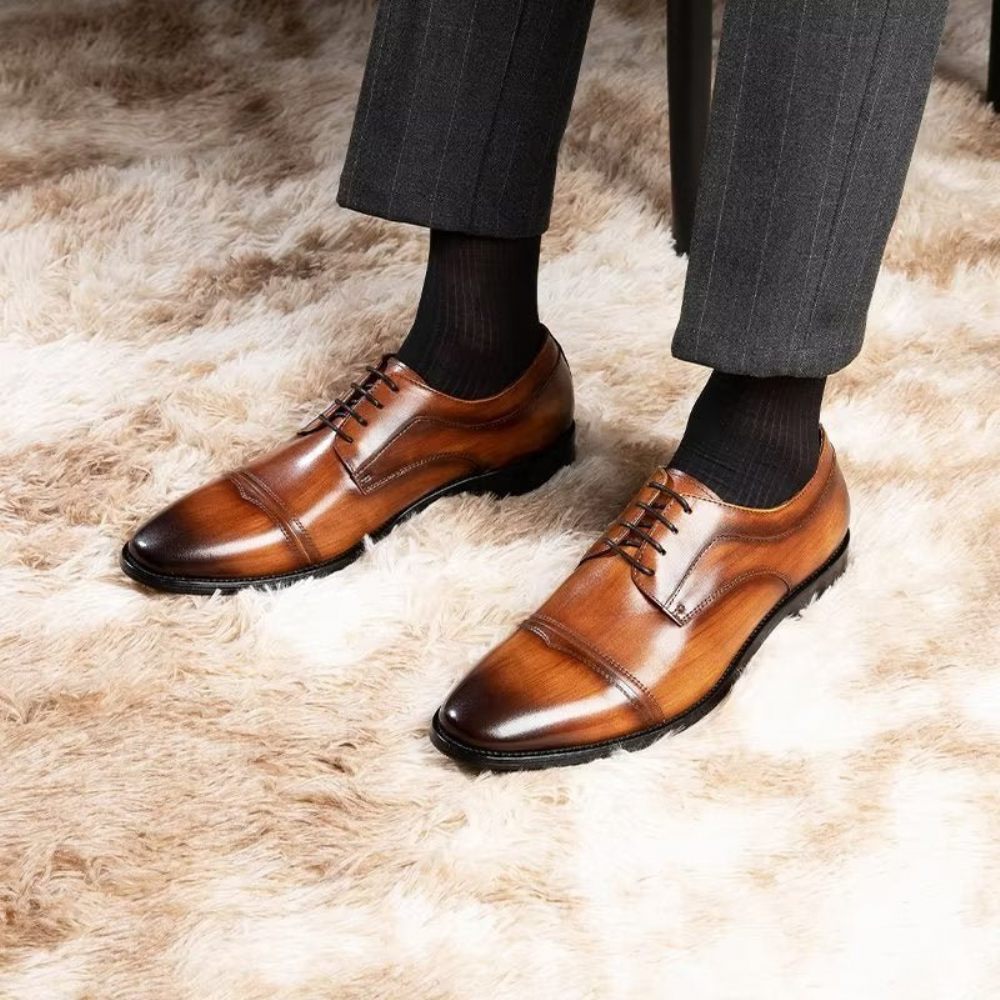 Chaussures Formelles Pour Hommes Derbies Chics Habillées - Café