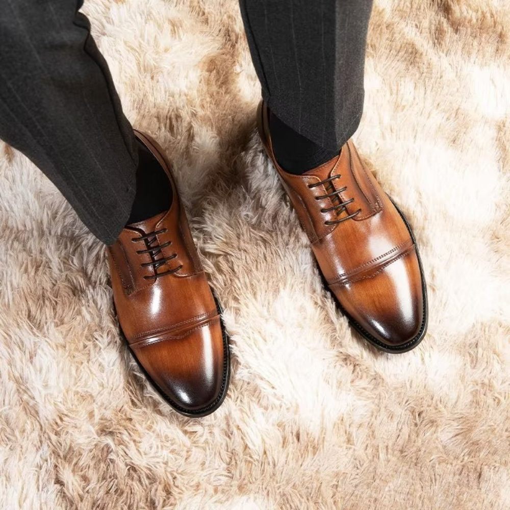 Chaussures Formelles Pour Hommes Derbies Chics Habillées - Café