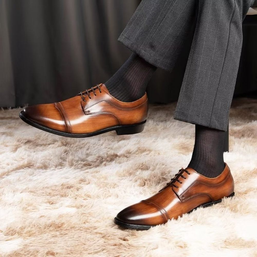 Chaussures Formelles Pour Hommes Derbies Chics Habillées - Café