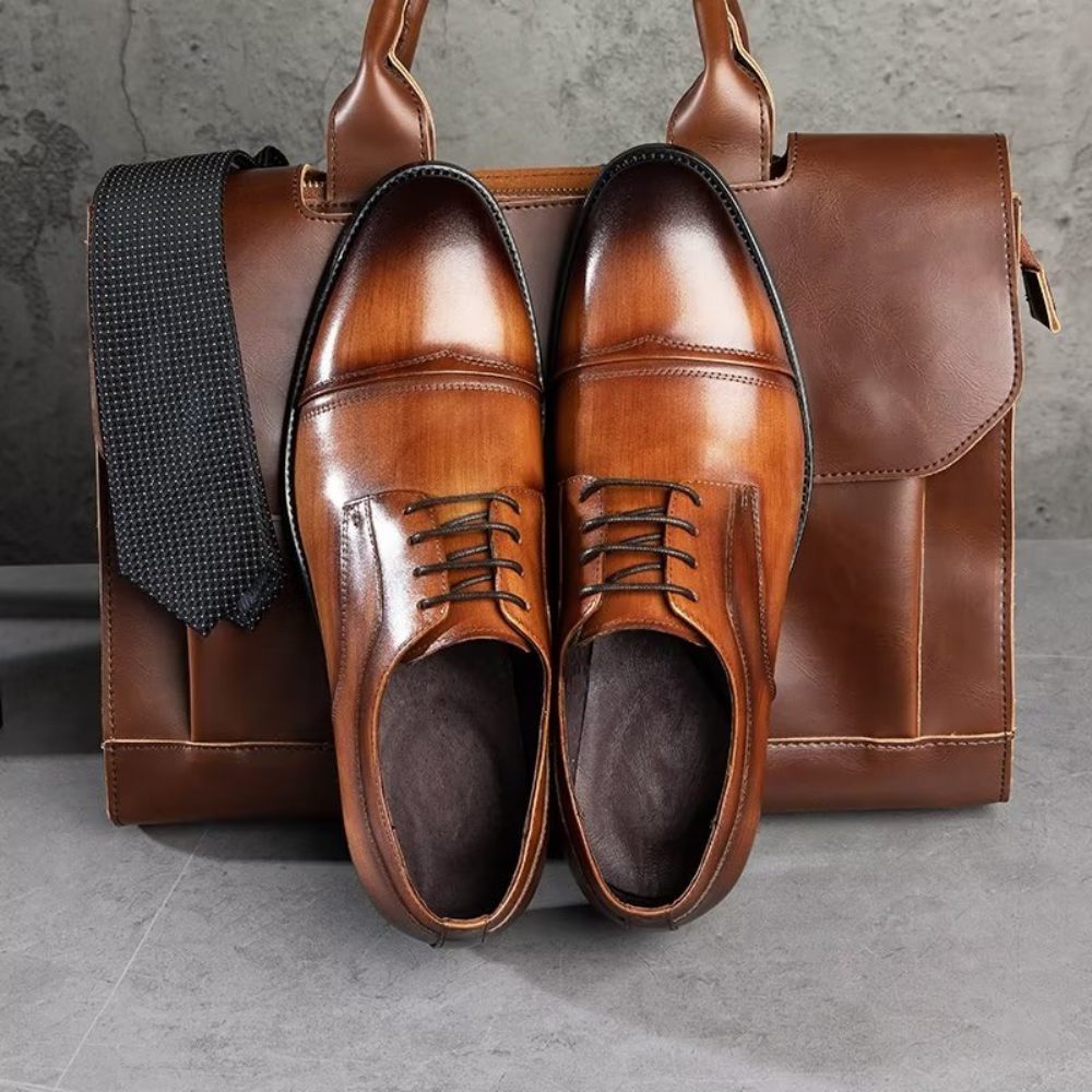 Chaussures Formelles Pour Hommes Derbies Chics Habillées - Café