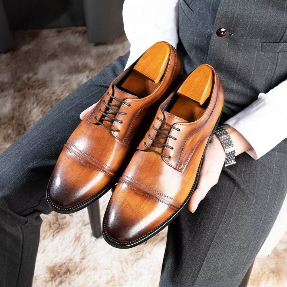 Chaussures Formelles Pour Hommes Derbies Chics Habillées - Café