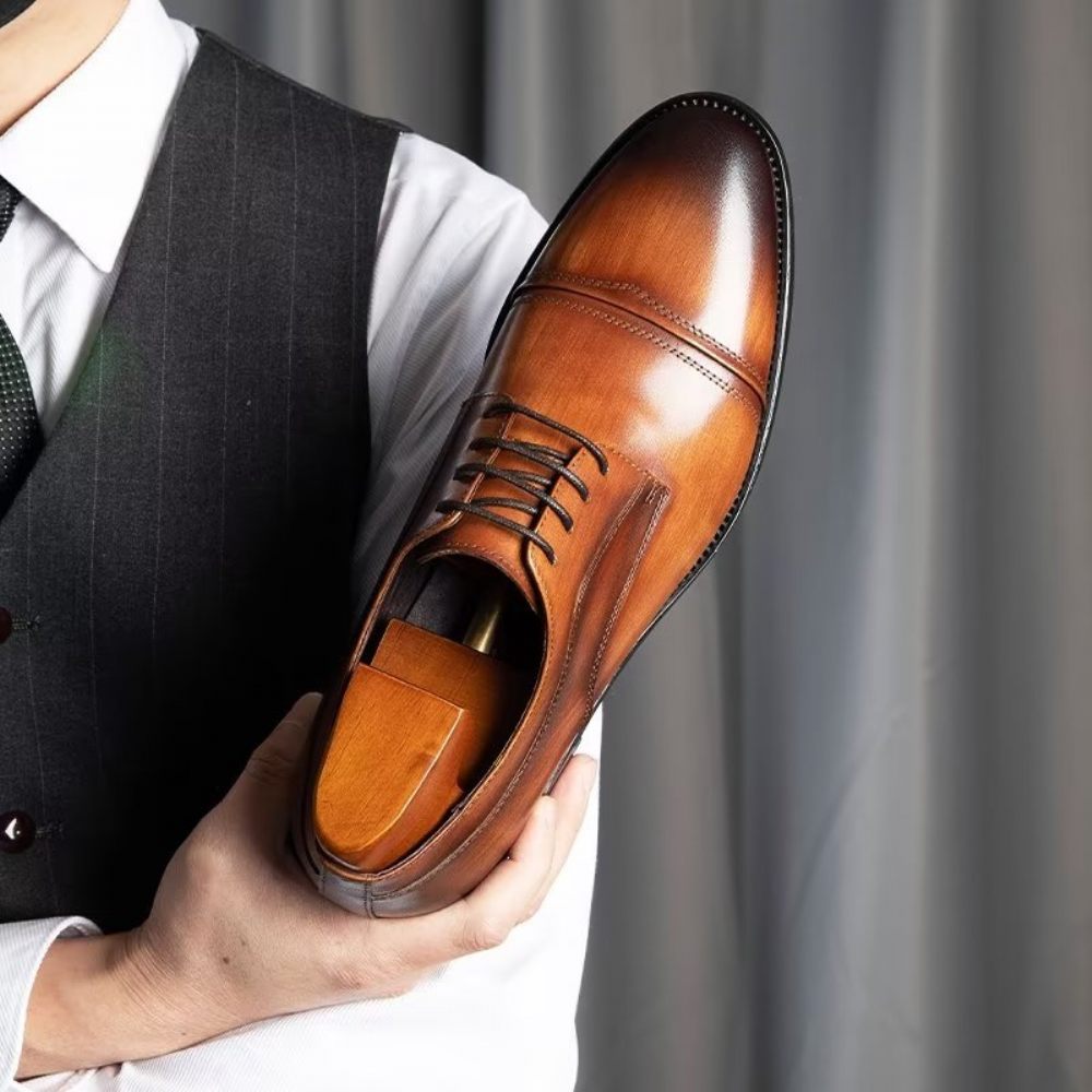 Chaussures Formelles Pour Hommes Derbies Chics Habillées - Café