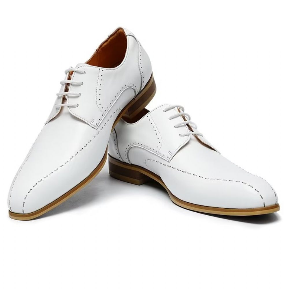 Chaussures Formelles Pour Hommes Derbies À Enfiler Habillées - Blanc 1