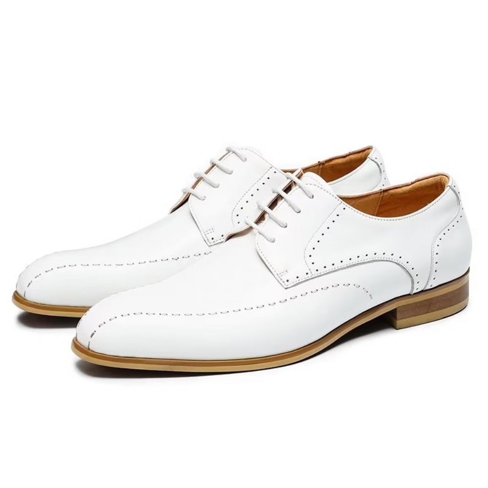 Chaussures Formelles Pour Hommes Derbies À Enfiler Habillées - Blanc 1