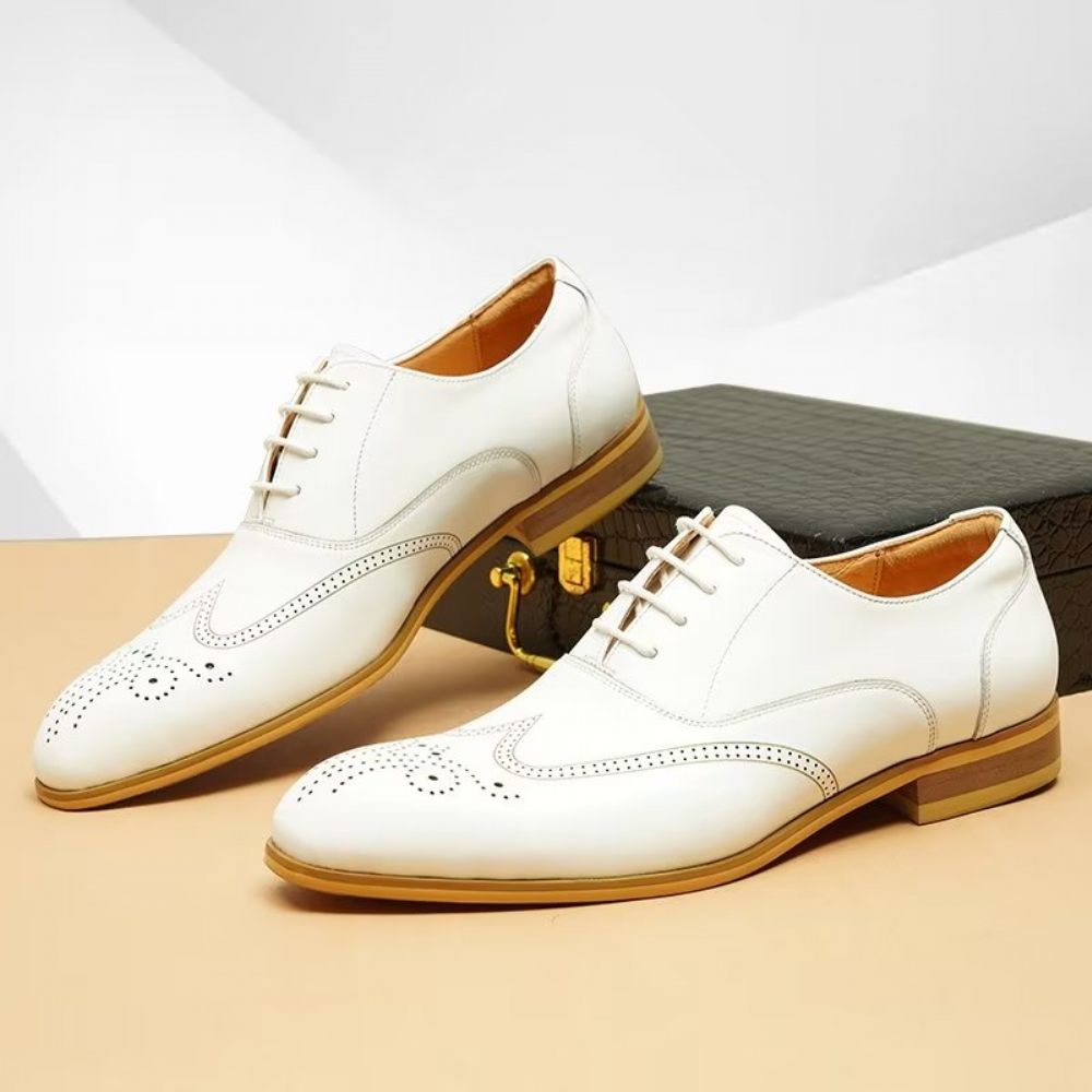 Chaussures Formelles Pour Hommes Derbies À Enfiler Habillées - Blanc