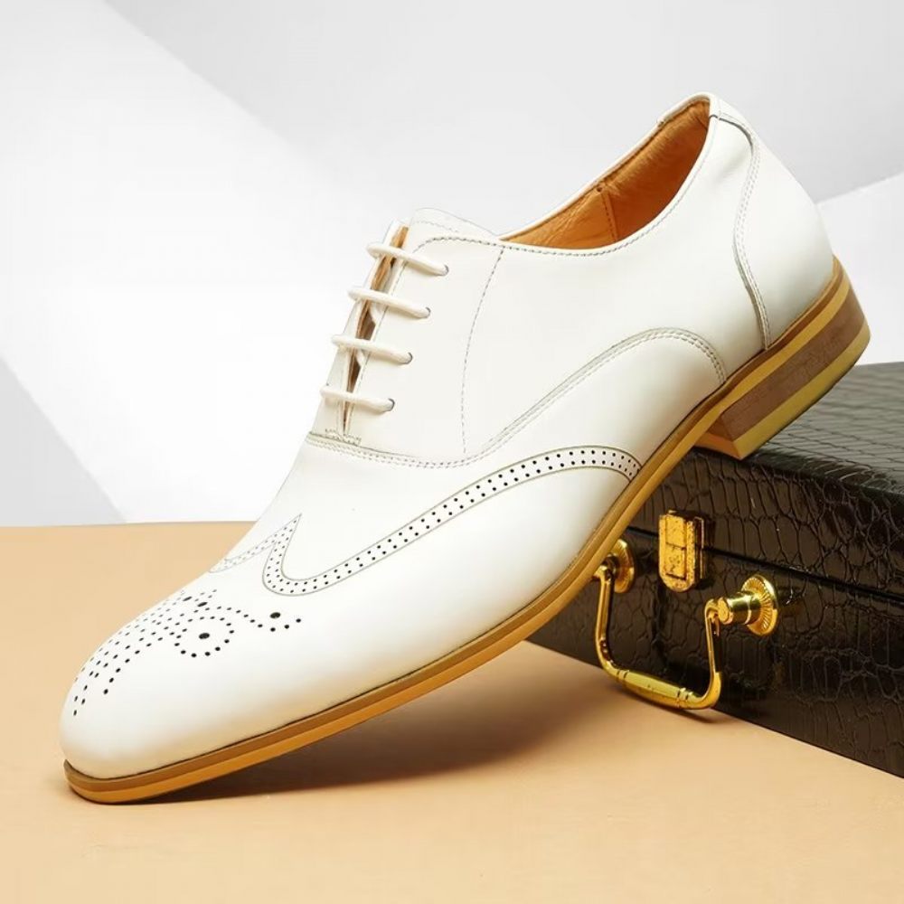 Chaussures Formelles Pour Hommes Derbies À Enfiler Habillées - Blanc