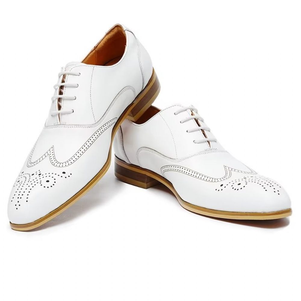 Chaussures Formelles Pour Hommes Derbies À Enfiler Habillées - Blanc