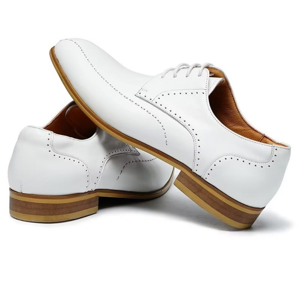 Chaussures Formelles Pour Hommes Derbies À Enfiler Habillées - Blanc 1