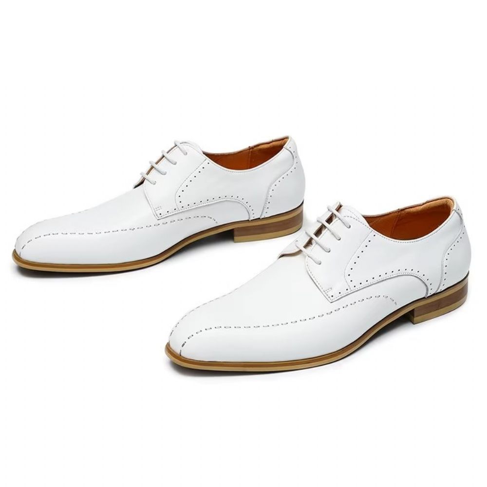 Chaussures Formelles Pour Hommes Derbies À Enfiler Habillées - Blanc 1