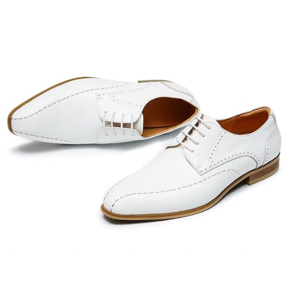 Chaussures Formelles Pour Hommes Derbies À Enfiler Habillées - Blanc 1