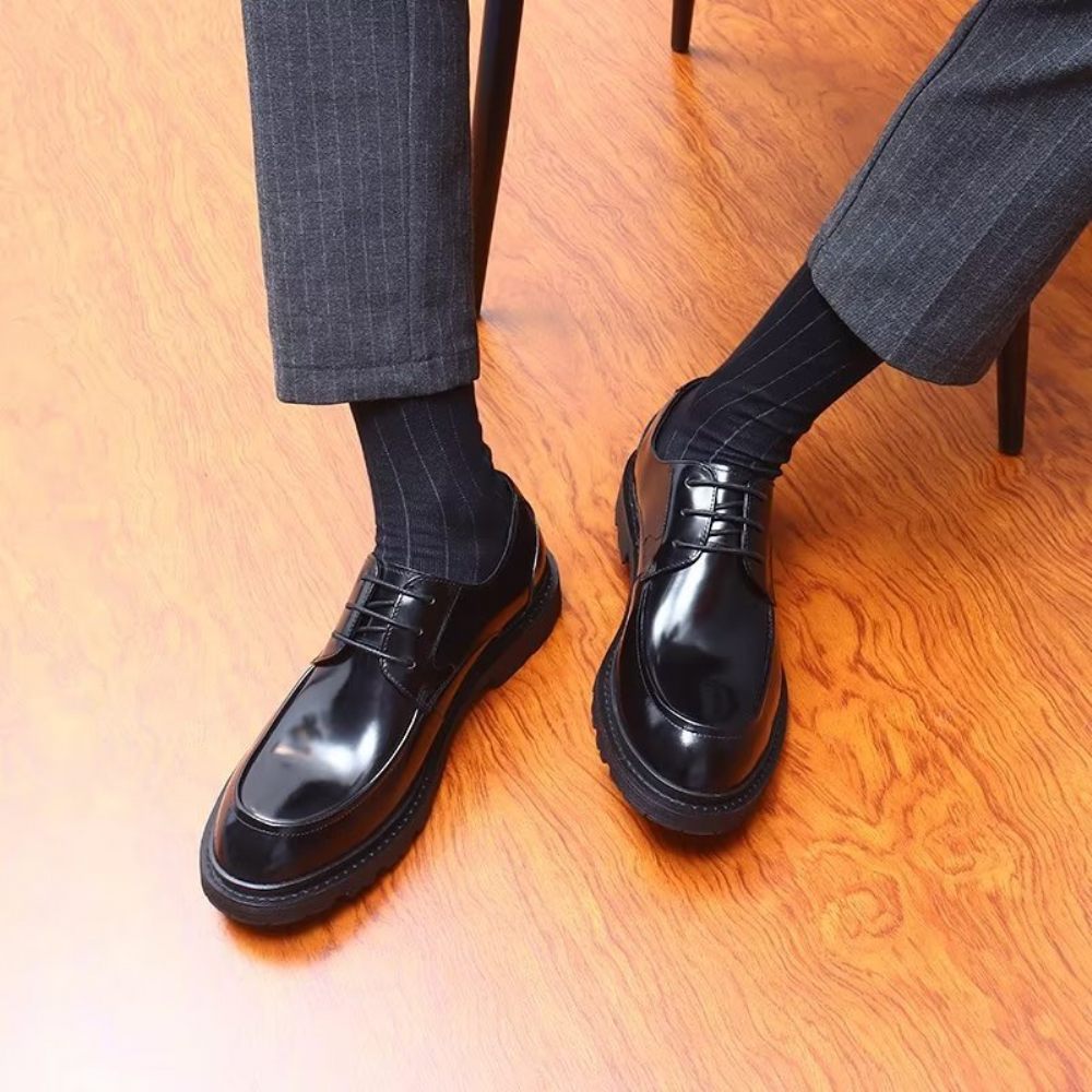 Chaussures Formelles Pour Hommes Derbies À Lacets Habillées - Noir