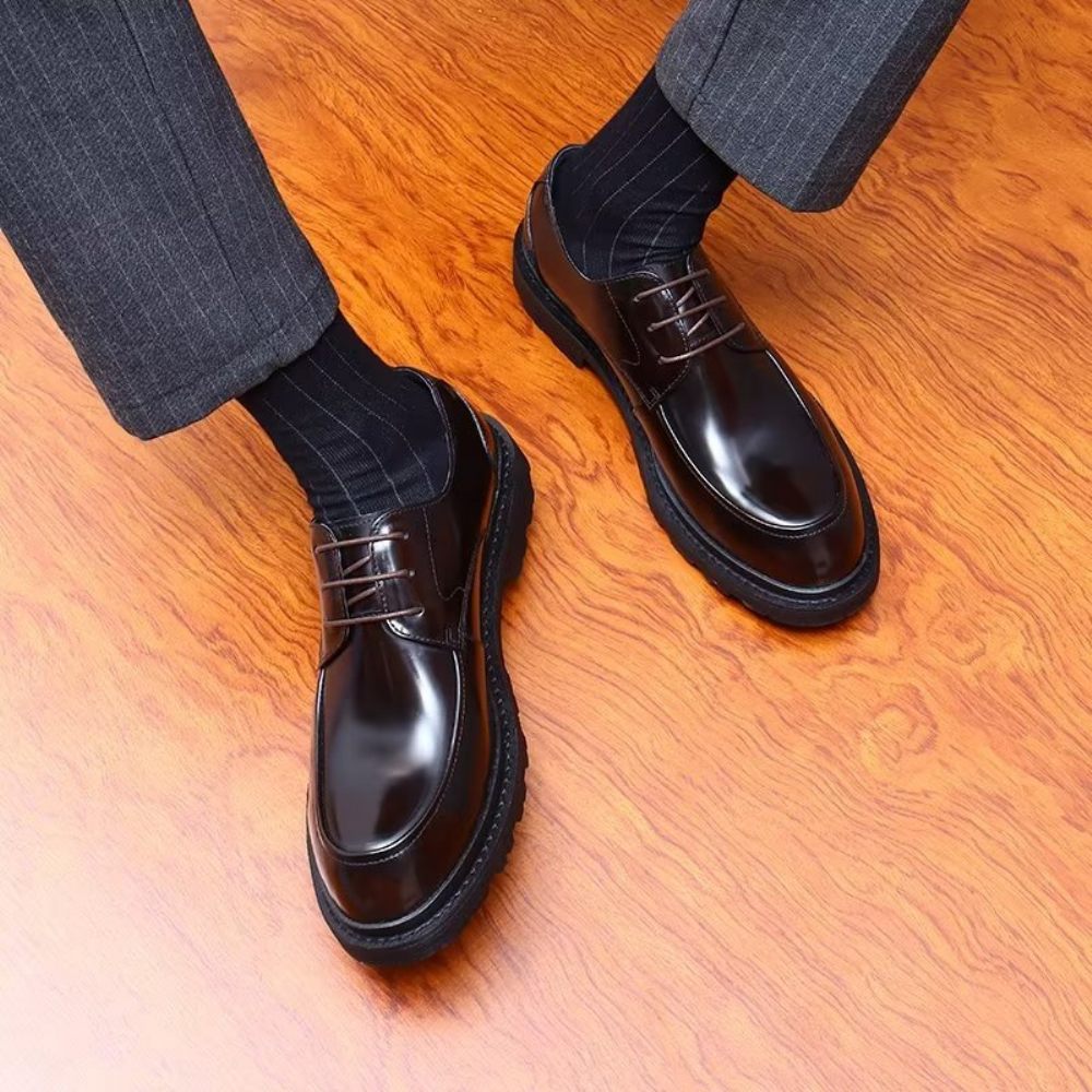 Chaussures Formelles Pour Hommes Derbies À Lacets Habillées - Noir