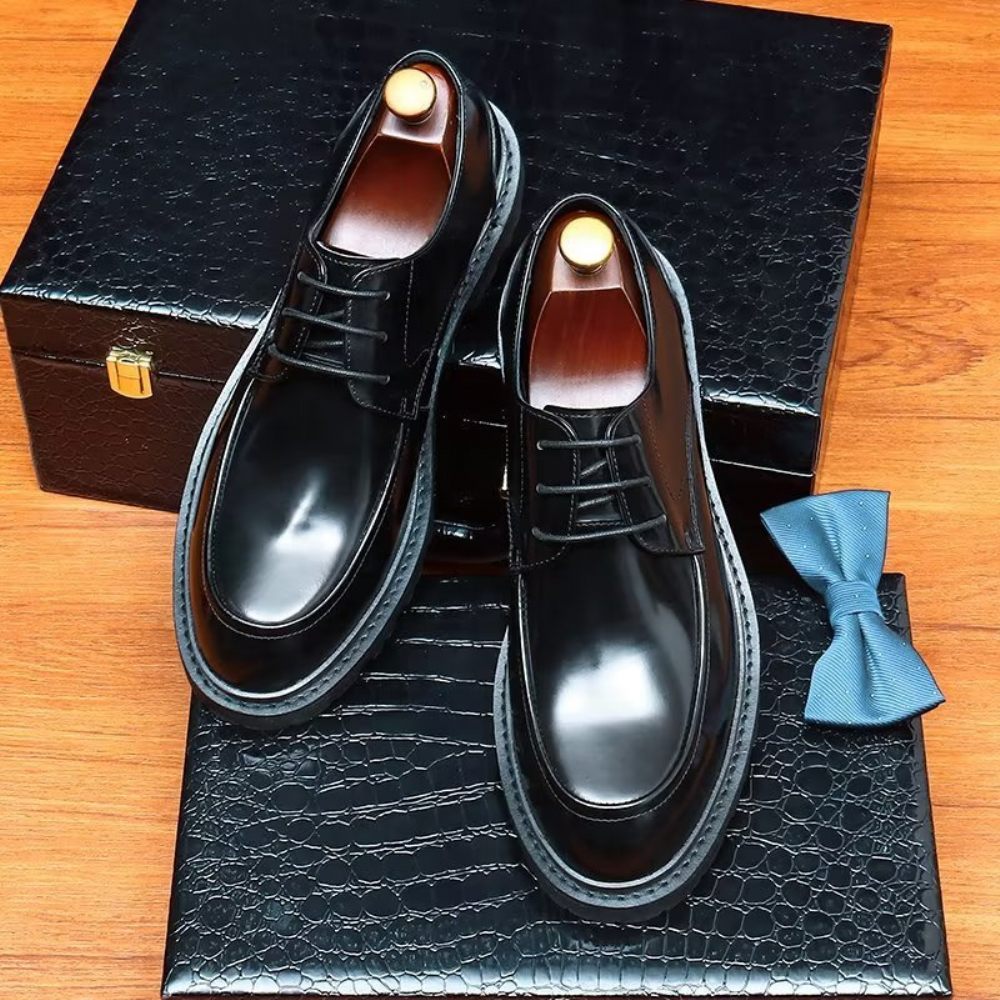 Chaussures Formelles Pour Hommes Derbies À Lacets Habillées - Noir