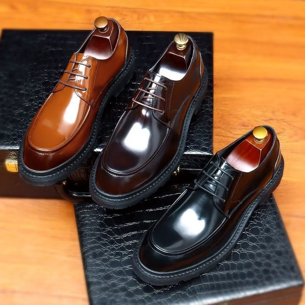 Chaussures Formelles Pour Hommes Derbies À Lacets Habillées - Noir