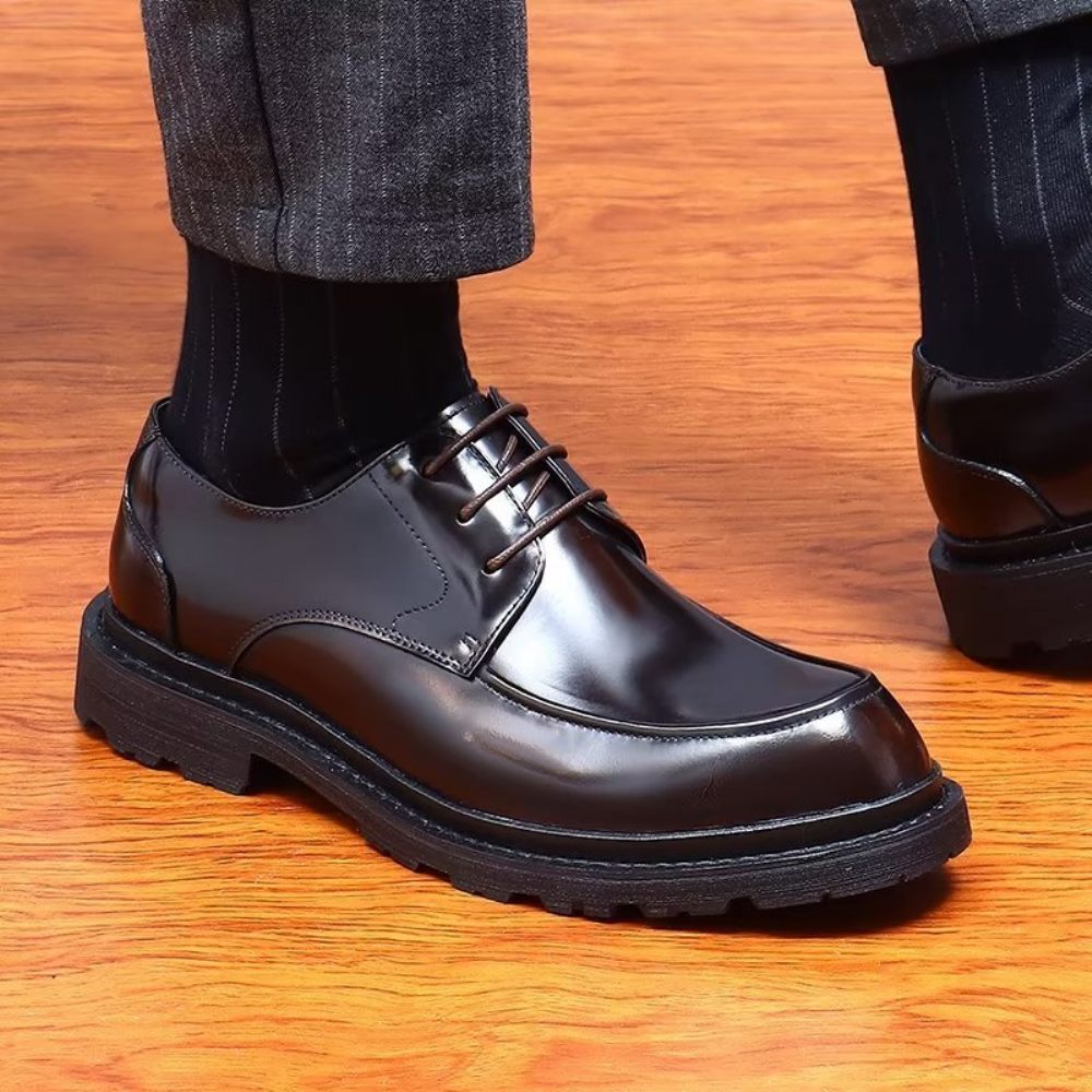 Chaussures Formelles Pour Hommes Derbies À Lacets Habillées - Café