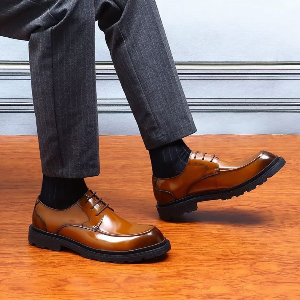 Chaussures Formelles Pour Hommes Derbies À Lacets Habillées - Marron