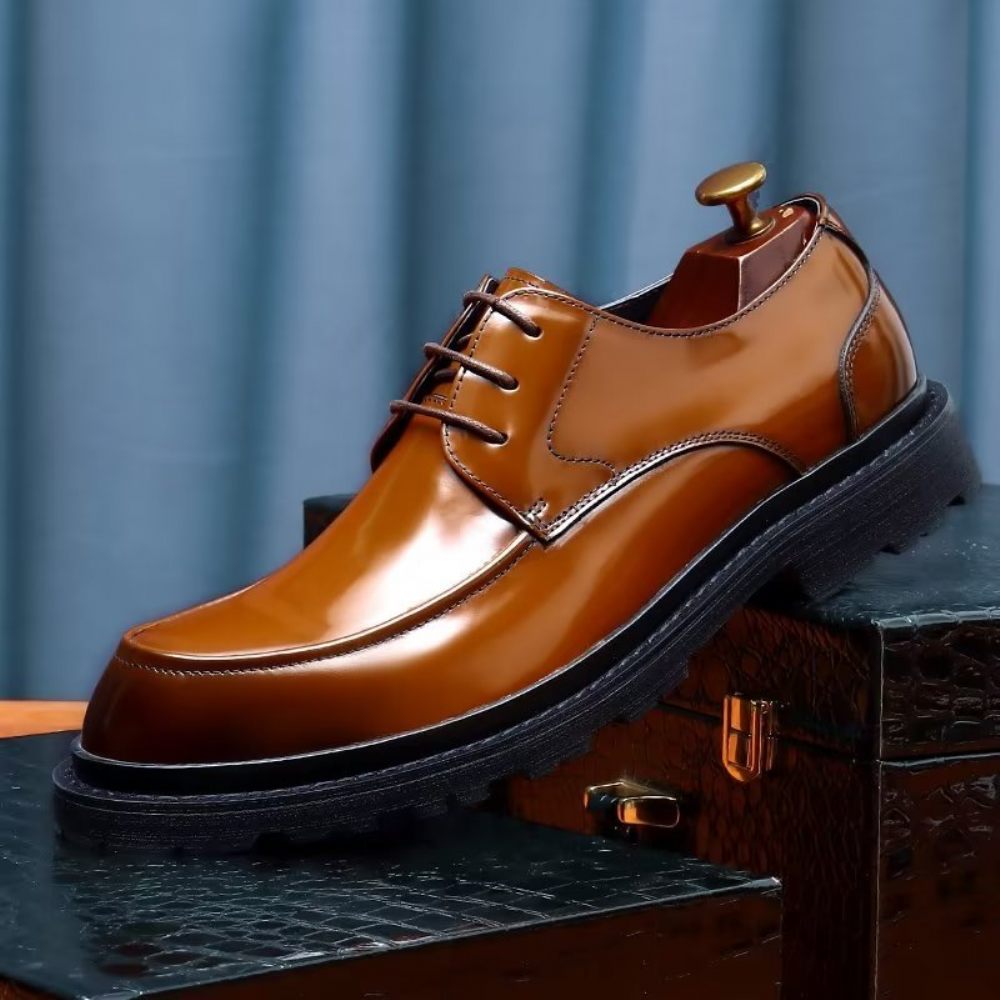 Chaussures Formelles Pour Hommes Derbies À Lacets Habillées - Marron