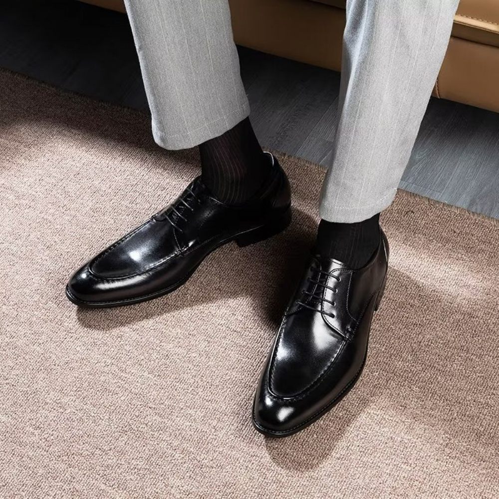 Chaussures Formelles Pour Hommes Derbies À Lacets Habillées - Noir