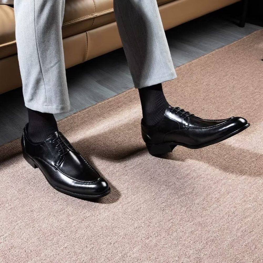 Chaussures Formelles Pour Hommes Derbies À Lacets Habillées - Noir