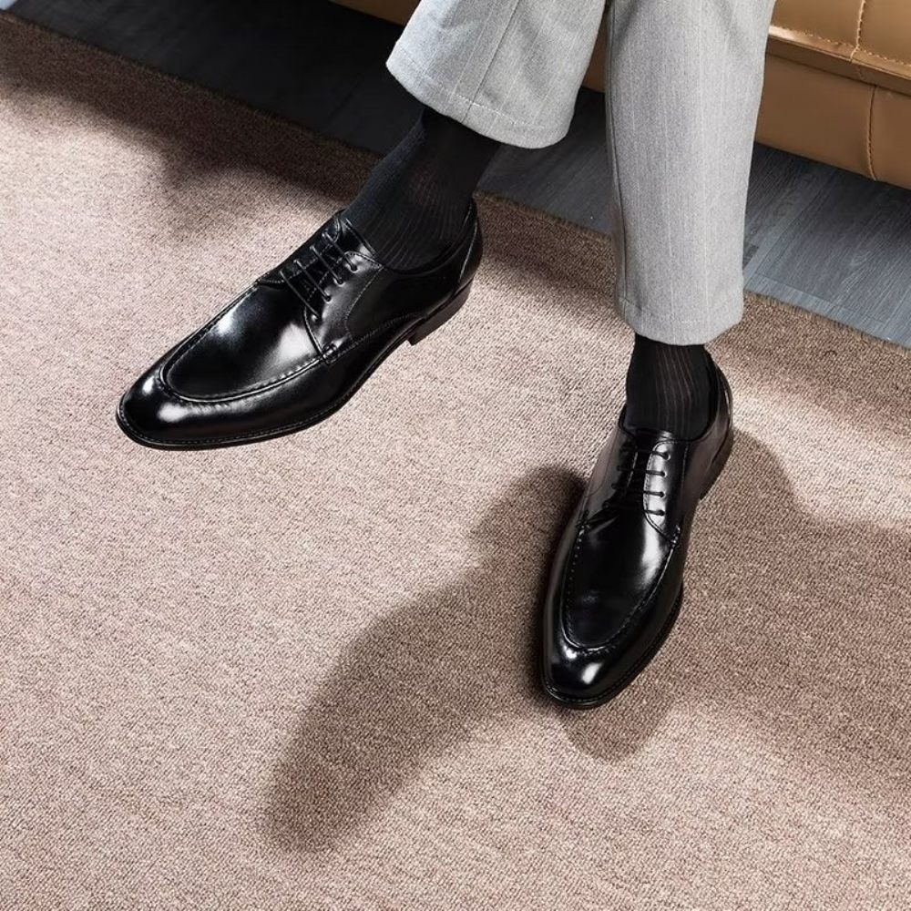 Chaussures Formelles Pour Hommes Derbies À Lacets Habillées - Noir