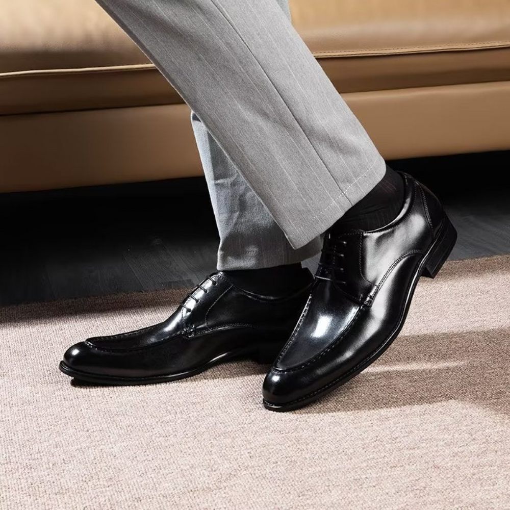 Chaussures Formelles Pour Hommes Derbies À Lacets Habillées - Noir