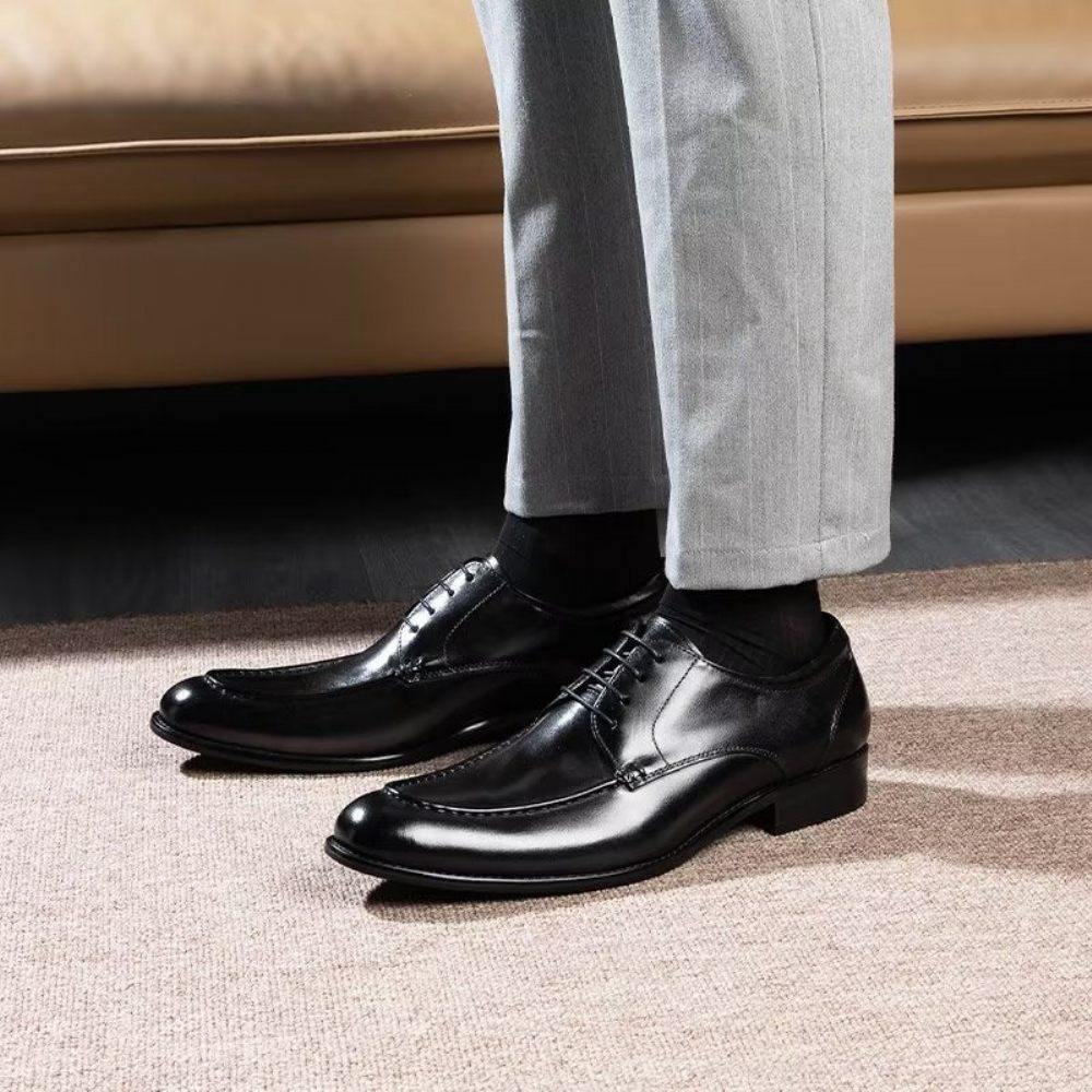 Chaussures Formelles Pour Hommes Derbies À Lacets Habillées - Noir