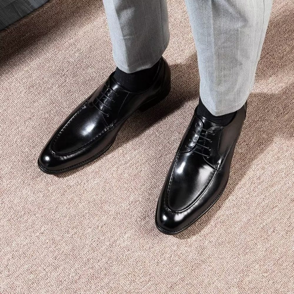 Chaussures Formelles Pour Hommes Derbies À Lacets Habillées - Noir